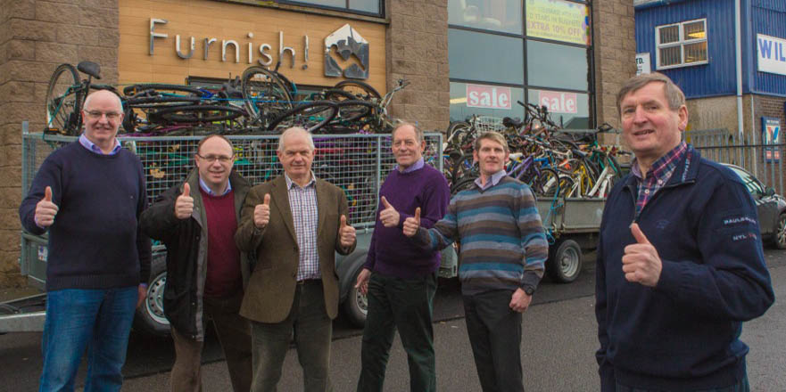 President Roy with Ivan Kee and bikes