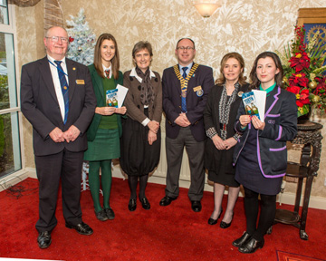 Youth Leadership Chair Bob Baird with Ellen Cupples, Miss Elizabeth Armstrong, Roy Crawford, Maureen McKeever and Maeve McCann