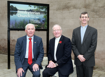 President Ken with the Moderator and Rev. David Cupples