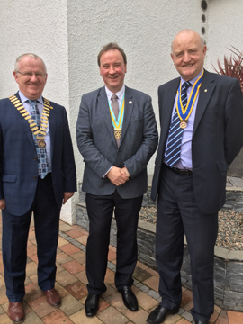President Kenny, Assistant District Governor Seamus Walsh and President-elect Henry 