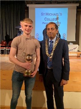 Brandon Horan with President Sembs